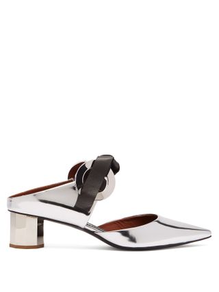 Proenza Schouler + Spectra Tie-Front Leather Mules