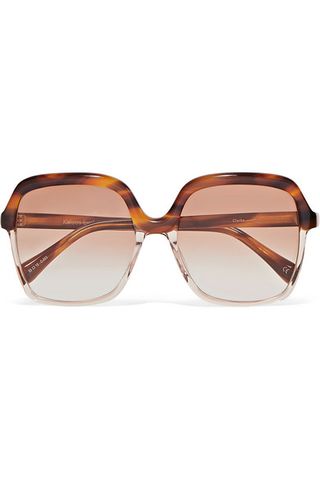 Kaleos + Clarke Oversized Square-Frame Tortoiseshell Acetate Sunglasses