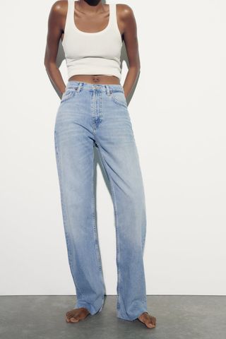 Zara + TRF Wide-Leg High-Waist Full Length Jeans
