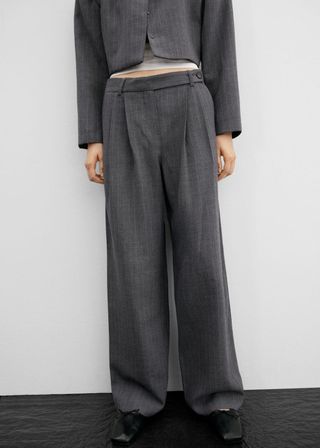 Mango + Micro-Striped Suit Trousers