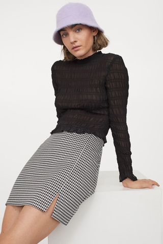 H&M + Fitted Jersey Skirt