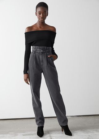 & Other Stories + Tapered High Waist Paperbag Jeans