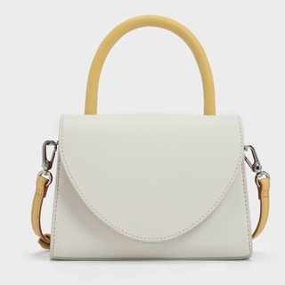 Charles & Keith + White Two-Tone Top Handle Bag