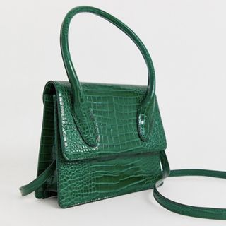 Glamorous + Bright Green Mock-Croc Bag