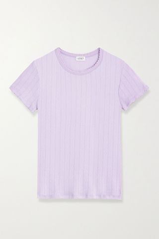 Leset + Pointelle-Knit Cotton T-shirt