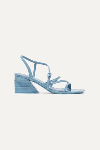 Mercedes Castillo + Kelise Croc-Effect Leather Sandals