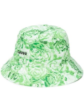 Ganni + Floral Print Bucket Hat