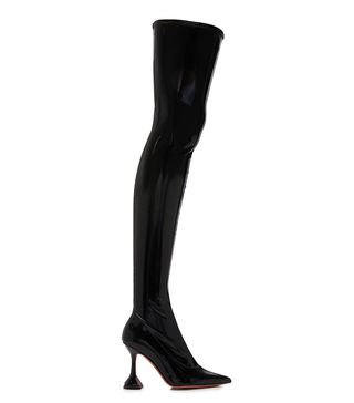 Amina Muaddi + Ami Patent-Leather Over-The-Knee Boots