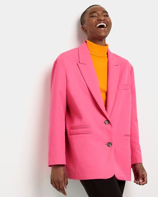 River Island + Pink Oversized Blazer