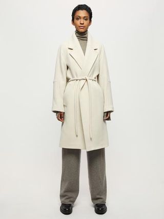 Jigsaw + Brushed Wool Coat | Cream