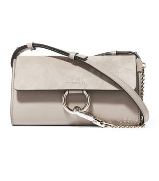 Chloé + Faye Mini Leather and Suede Shoulder Bag