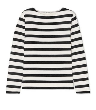 Saint Laurent + Striped Loopback Cotton-Jersey Sweatshirt