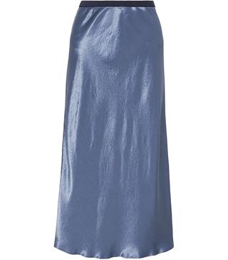 Max Mara + Leisure Alessio Hammered-Satin Midi Skirt