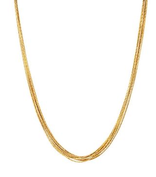 Links of London + Essentials 18kt Yellow Gold Vermeil Silk 10 Row Necklace 45cm