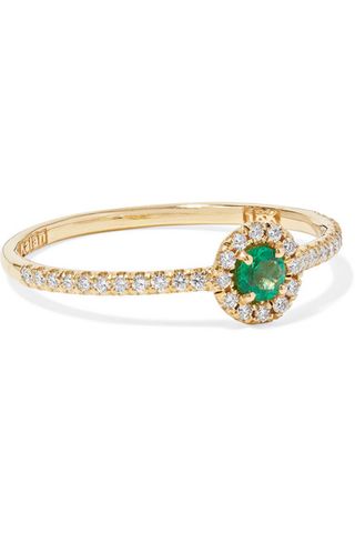Suzanne Kalan + 18-Karat Gold, Emerald and Diamond Ring