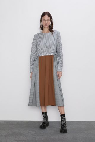 Zara + Striped Contrasting Dress