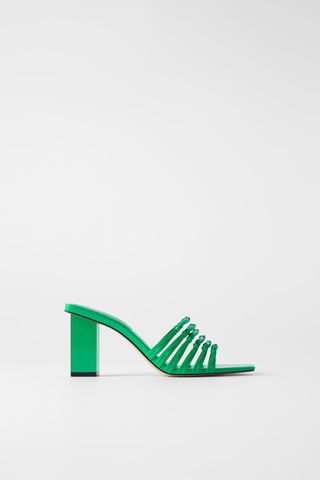 Zara + Knotted Leather Heeled Sandals