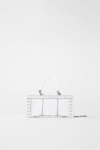 Zara + Transparent Rigid Mini Box Bag With Studs