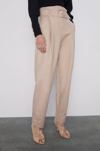 Zara + Belted Slouchy Pants