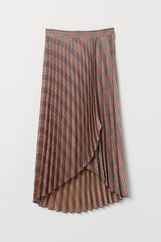 H&M + Pleated Wrap-Front Skirt