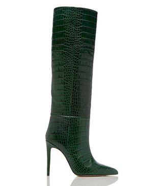 Paris Texas + Croc-Embossed Leather Knee Boots