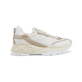 Jimmy Choo + Raine Leather, Mesh and Suede Sneakers