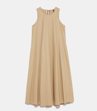 Zara + Beige Dress with Pockets