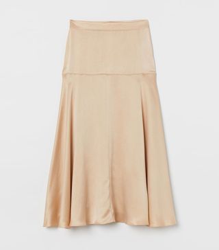 H&M + Wide Silk Skirt