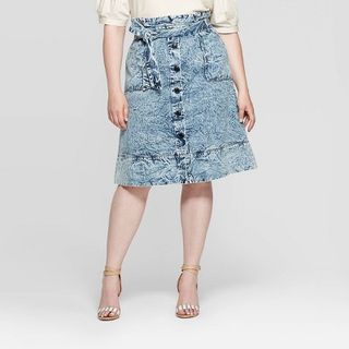 Who What Wear x Target + Mid-Rise Midi A Line Skirt