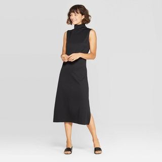 Who What Wear x Target + Sleeveless Turtleneck A Line Midi Dress
