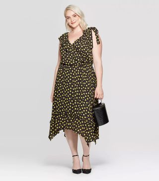 Who What Wear x Target + Floral Print Casual Fit Sleeveless V-Neck Midi Dress