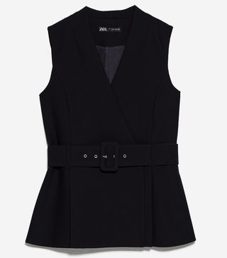 Zara + Crossover Waistcoat With Belt