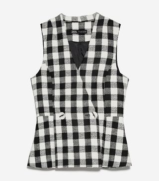 Zara + Two-Tone Check Waistcoat