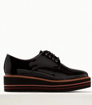 Marks and Spencer Collection + Leather Patent Flatform Shoes