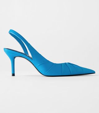 Zara + Asymmetrical Leather Slide Heels