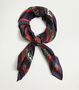 Mango + Printed Satin Scarf