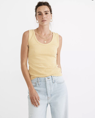 Madewell + Floral Jacquard Tie-Back Tank Top