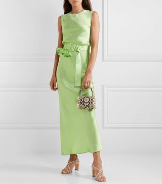 Maggie Marilyn + Take a Bite Belted Ruffled Silk Maxi Dress