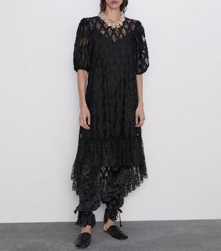 Zara + Asymmetrical Lace Dress
