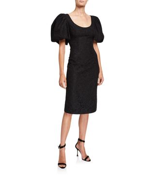 Zac Posen + Terry Lace Puff-Sleeve Cocktail Dress