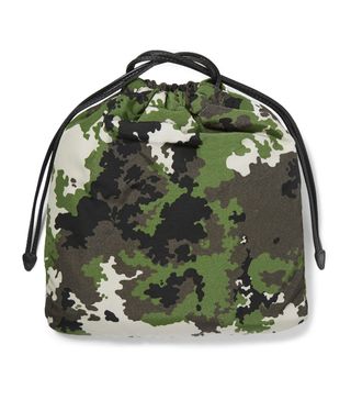 Miu Miu + Leather-Trimmed Camouflage-Print Shell Pouch