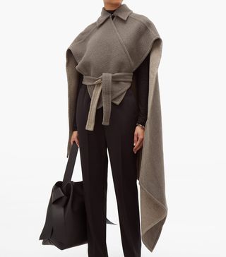 JW Anderson + Asymmetric Wrap-Around Cashmere Cape