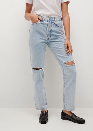 Mango + Decorative Rips Relaxed Jeans