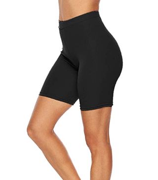 Fittoo + High Waist Mid Thigh Short Leggings Active Workout Fitness Yoga Shorts