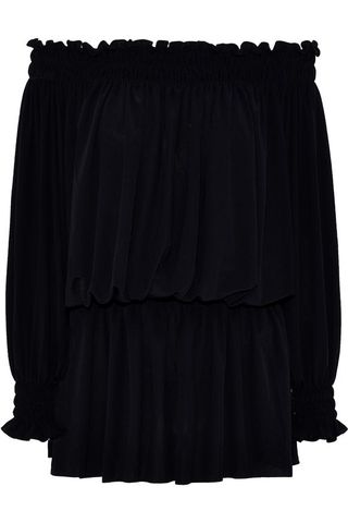 Norma Kamali + Off-the-Shoulder Shirred Stretch-Jersey Blouse