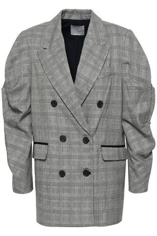 Joie + Tomika Double-Breasted Prince of Wales Checked Jacquard Jacket