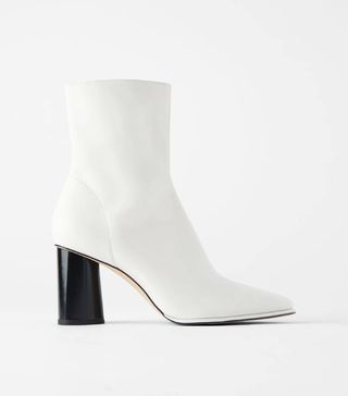 Zara + Leather High Heel Ankle Boot