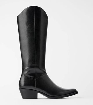 Zara + Cowboy-Heel Boots