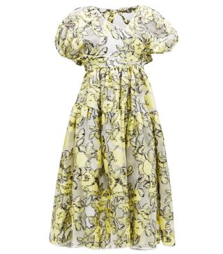 Cecilie Bahnsen + Ammi Wrap-Front Floral Fil-Coupé Dress
