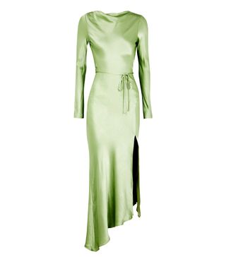 Bec + Bridge + Crest Light Green Satin Midi Dress